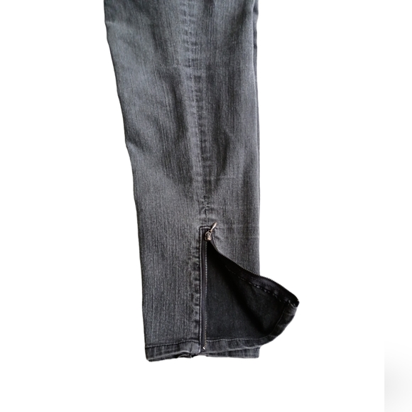 Cache Skinny Jeans Zip Ankle BLACK Denim Stretch 5 Pocket Size 10 - Picture 7 of 9